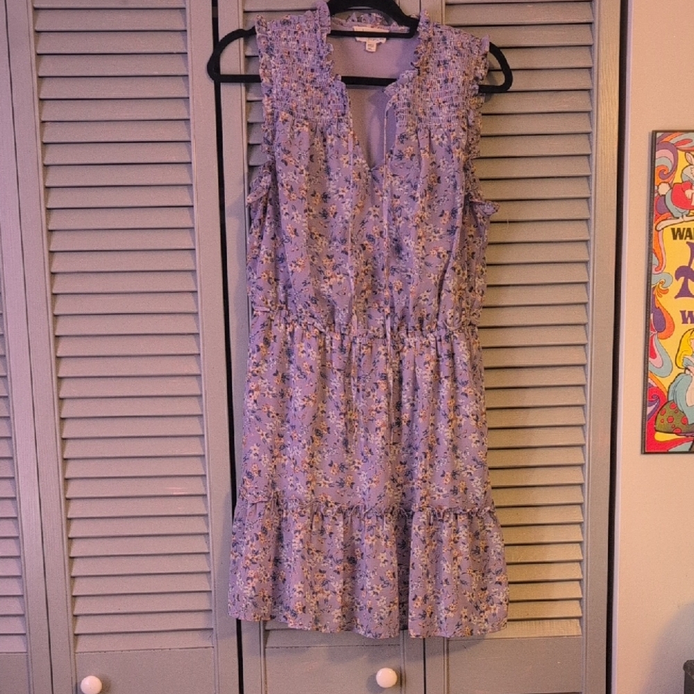BeBop Lavender Tiered Ruffled Mini Sundress